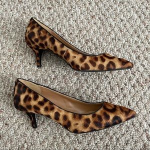 Nine West Leopard Print Kitten Heels